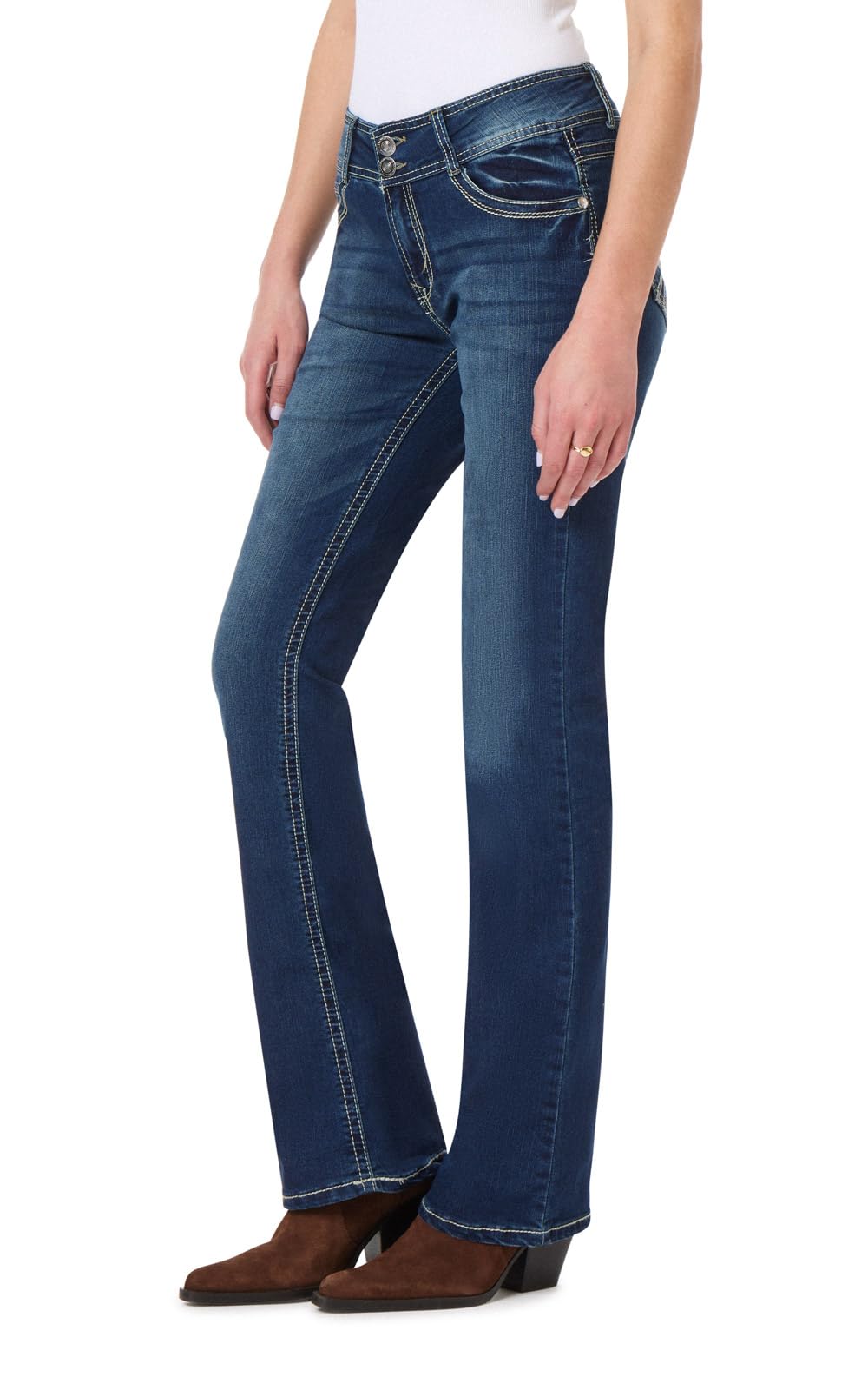 WallFlower Women's InstaStretch Luscious Curvy Bootcut Jeans, Heidi, 9 Long