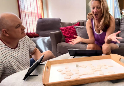 Rummy Cube Game Original, 106 Rummy Tiles Game Set, with 4 Racks/Trays& 160 Rummy Tiles,with One Zipper Box, Travel & Family Board Game for Adults and Kids