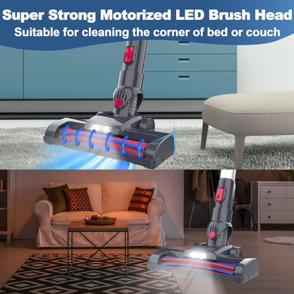 Vacuum Cleaner Strong Suction Powerful Lightweight for Home Cordless Vacuum Cleaner, 210W 25Kpa Powerful Stick Vacuum with 35min Runtime Detachable Battery