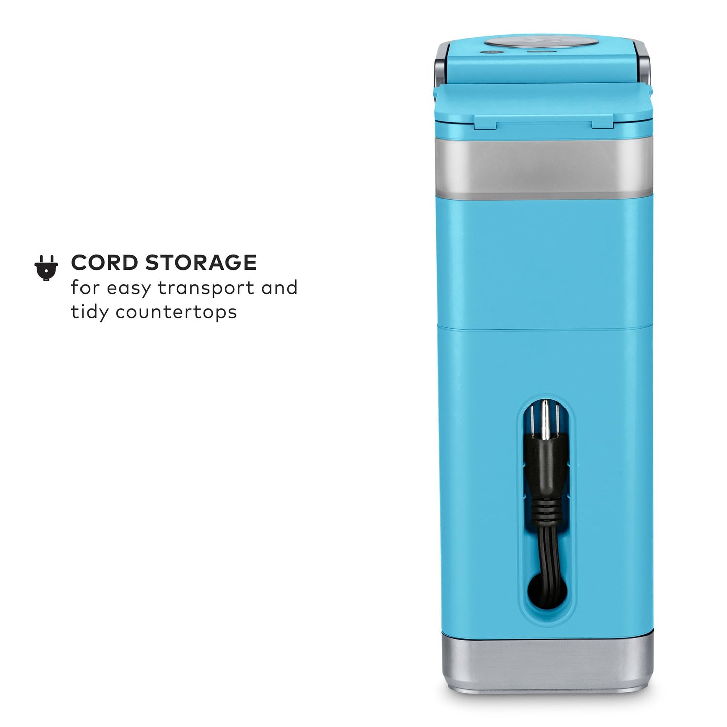 Keurig K-Mini Plus Single Serve K-Cup Pod Coffee Maker, with 6 to 12oz Brew Size, Stores up to 9 K-Cup Pods, Travel Mug Friendly, 1500 watts, Cool Aqua