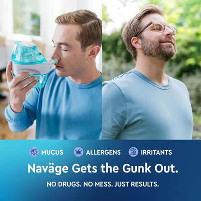 Navage Starter Bundle - Nasal Irrigation System - Saline Nasal Rinse Kit with 1 Navage Nose Cleaner and 30 Salt Pods