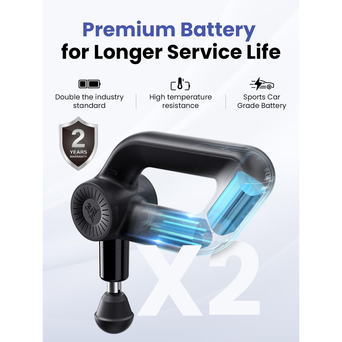 BOB AND BRAD D6 Pro Plus Massage Gun with Heat, Deep Tissue Percussion with 16mm Amplitude, Professional Muscle Massager Gun for Athletes, Quiet Electric Handheld Massager, FSA and HSA Eligible
