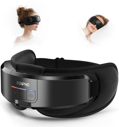RENPHO Eyeris Shift Eye Massager for Migraines [2025 Upgraded], Heated Eye Massager & Sleep Mask for Relaxation, Birthday Gifts for Women/Men/Mom/Dad, Music Temple Fack Mask Massager, Improve Sleep