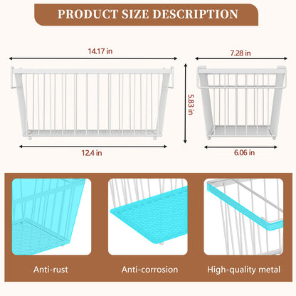 ANJUBAN Enhanced Leak-Proof Bottom - Freezer Organizer Bins ，4 Pack Stackable Deep Freezer Organizer Bins for 7 Cu.FT Small Chest Freezer，Easy Get Bottom Foods without Digging（white）