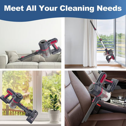 Vacuum Cleaner Strong Suction Powerful Lightweight for Home Cordless Vacuum Cleaner, 210W 25Kpa Powerful Stick Vacuum with 35min Runtime Detachable Battery