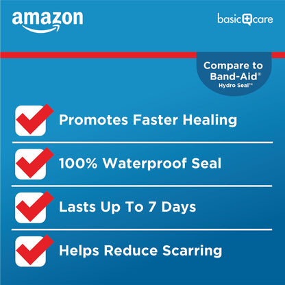 Amazon Basic Care Advanced Fast Healing Hydrocolloid Gel Bandages, 0.83 x 1.65 inches Adhesive Pads (20 Count)