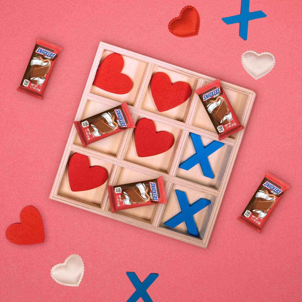 Snickers Milk Chocolate Hearts, 1.10 oz, Pack of 36