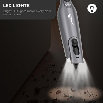 AYONTIN Cordless Handheld Vacuum, Lightweight Portable Hand Vacuum Cleaner with LED Light,Rechargeable Hand Held Vacuum with Charging Dock, Powerful Suction for Office, Home,Car,Silver