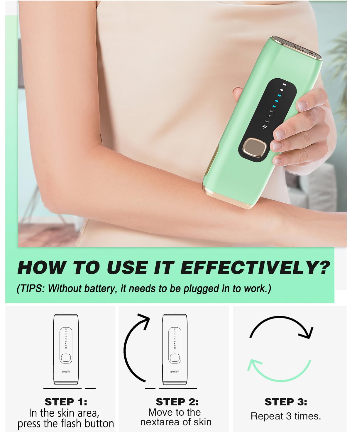 IPL Laser Hair Removal Device for Women Men at Home, Upgraded to 999,900 Flashes Permanent for Facial Legs Arms Bikini Line Whole Body Treatment