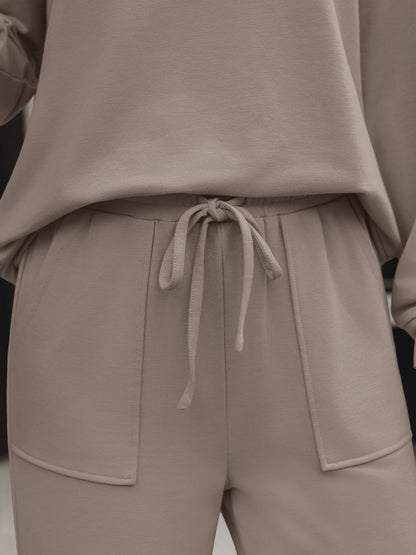 LILLUSORY Womens Lounge Two 2 Piece Sets Early Fall 2025 Fashion Outfits Clothes Clothing Matching Sweatsuit Sweat Suit Trendy Airport Travel Winter Loungewear Pajamas Cruise Old Money Nutmeg M