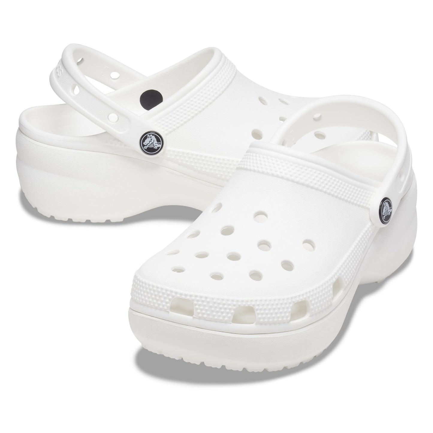 Crocs Women's Classic Platform Clog, White, 8