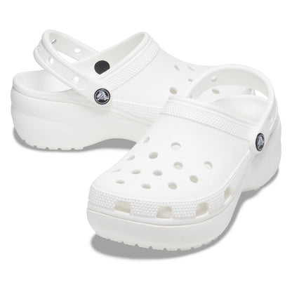 Crocs Women's Classic Platform Clog, White, 8