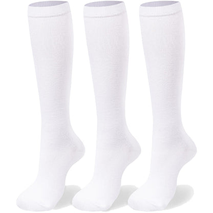 Womens Knee High Socks-Stripes Tube Socks-Back to School Cotton Casual Athletic Socks