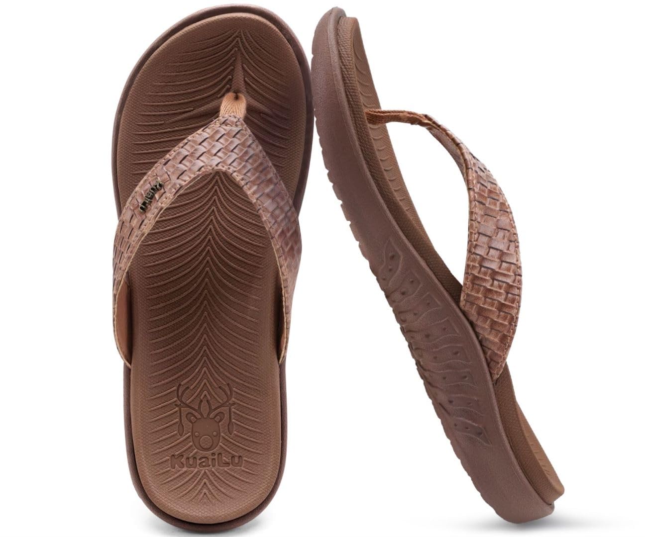 KuaiLu Womens Flip Flops Ladies Yoga Mat Comfortable Walking Thong Sandals With Plantar Fasciitis Arch Support Slip On Indoor Outdoor For Summer