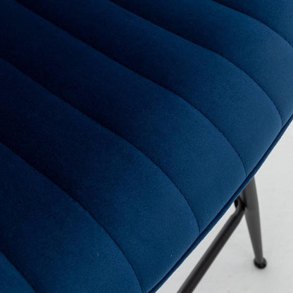 Whiterye Bar Stools Set of 2 - Luxury Bar Stools Counter Height Bar Stools 24 Inch Seat Height Upholstered Velvet Barstools Blue Bar Stools for Kitchen Island, Home Bar, Bar Pub (Blue).