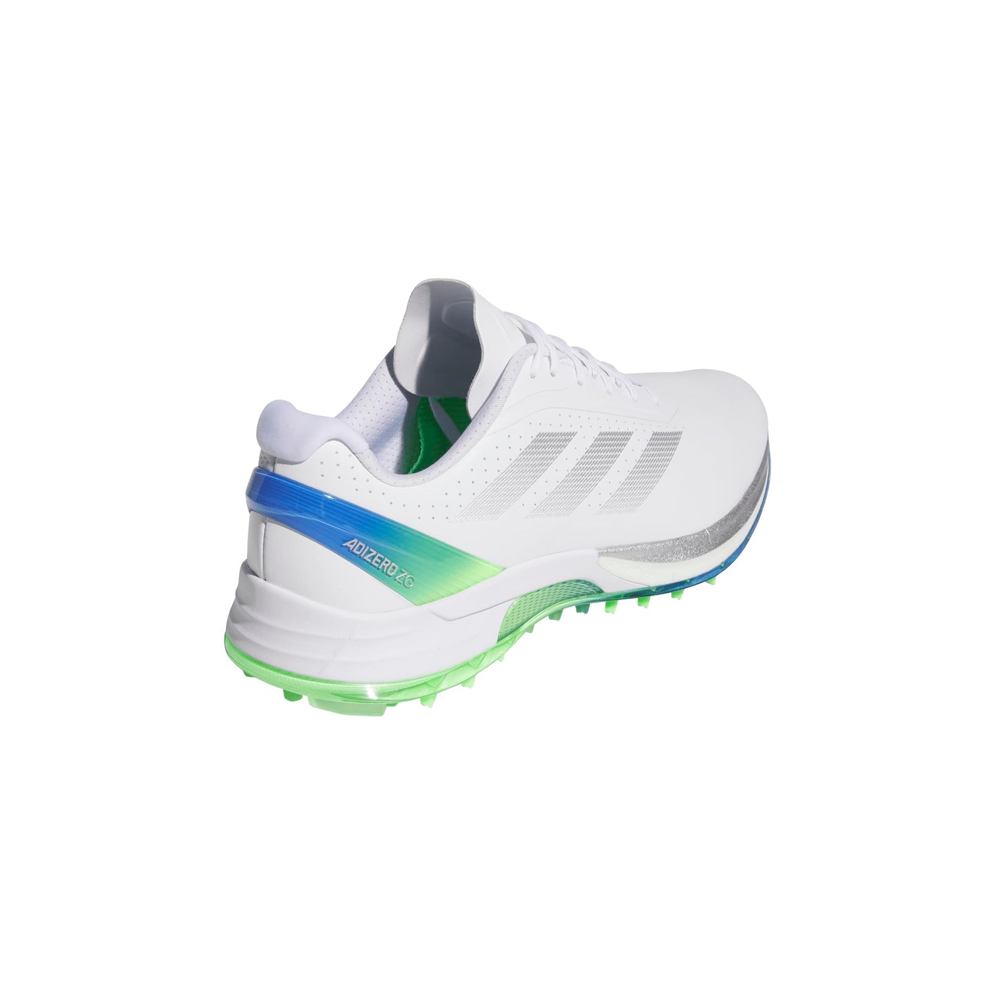 adidas Men's Adizero ZG Spikeless Golf Shoes, Footwear White/Silver Metallic/Lime Burst, 9.5
