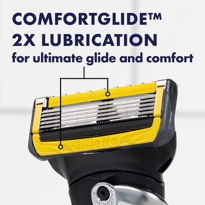 Gillette ProGlide Shield Men's Razor, 5 Bladed Razor, with Precision Trimmer, Comfortglide Lubrication, Glide and Comfort, Handle + 4 Blade Refills