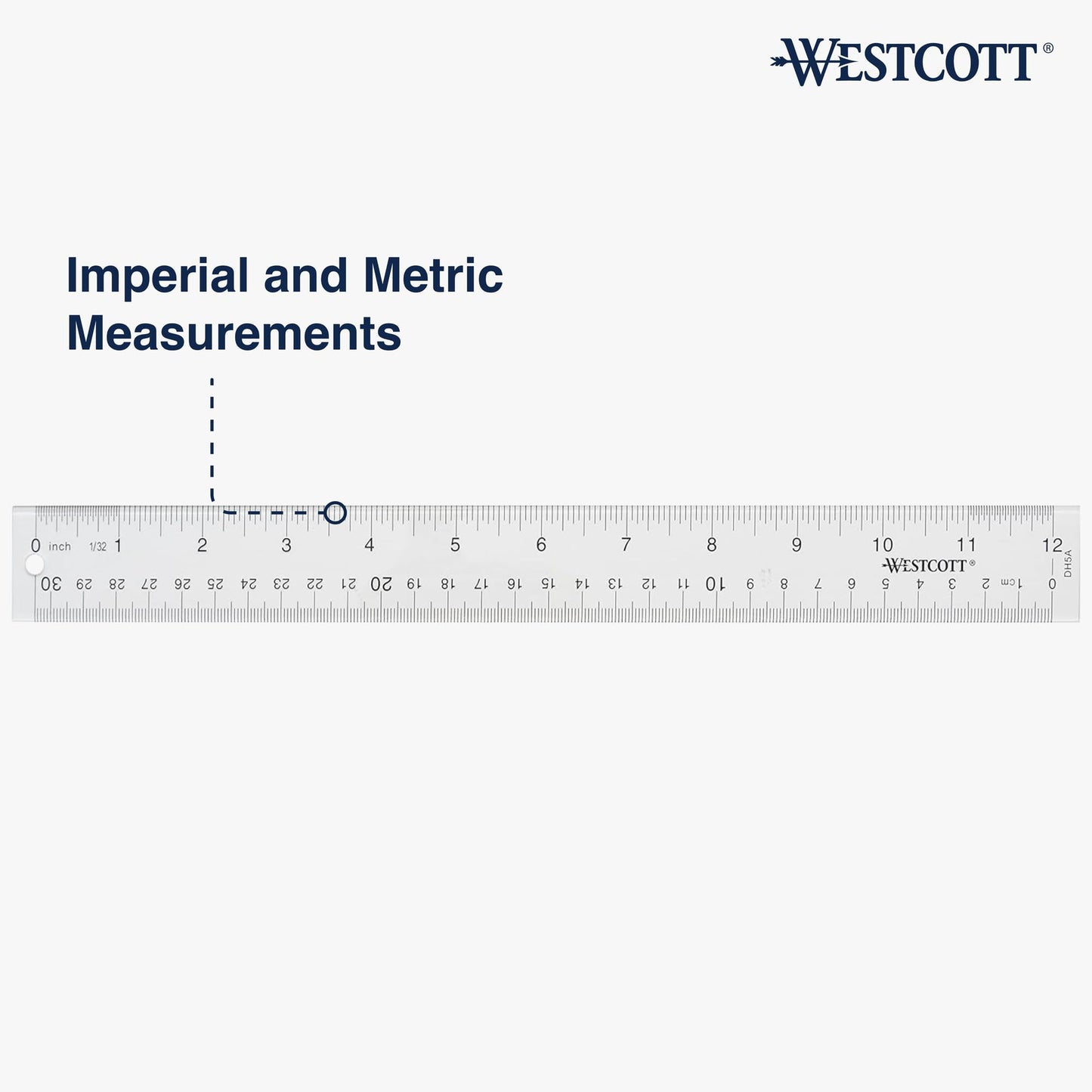 Westcott 10562 Acrylic Clear Ruler, 12 in