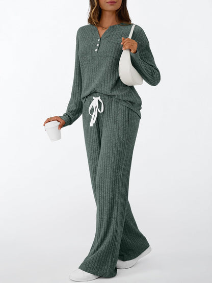 LILLUSORY Womens 2 Piece Lounge Sets Matching Airport Travel Outfits 2026 Spring Clothing Fall Pajamas Sweat Suits Pockets Green S