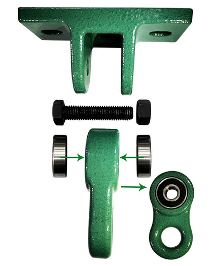 ABUSA Heavy Duty Swing Sets Brackets Including 2 Green A-Frame Swing Set Brackets 1 Swing Seat 1 Ring Trapeze Bar and 4 Swing Hangers for Playground Equipment Mounting Parts Hardware Included