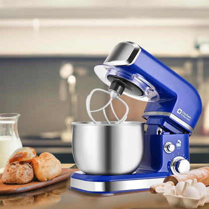 Kitchen in the box Stand Mixer,3.2Qt Mini Electric Food Mixer,6 Speeds Portable Lightweight Kitchen Mixer for Daily Use with Egg Whisk,Dough Hook,Flat Beater (Reflex Blue)