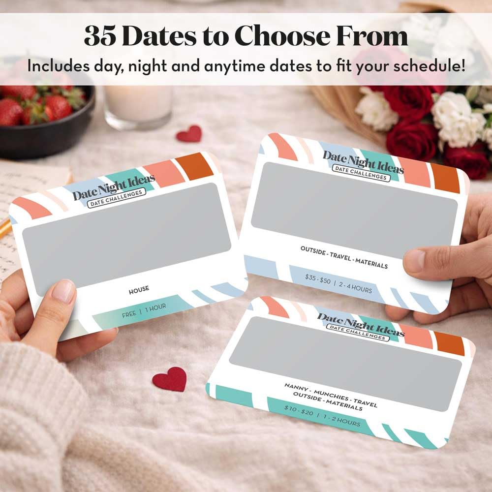 All Natural Shop Romantic & Fun Scratch Off Date Night Ideas Card Game, Valentine's Gift for Him or Her, Couple Gifts for Boyfriend, Girlfriend, Wife, Husband, Men, Women & More