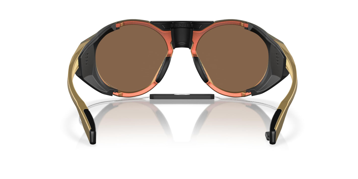 Oakley Men's Oo9440 Clifden Round Sunglasses, Matte Red Gold Colorshift/Prizm Bronze, 54 mm
