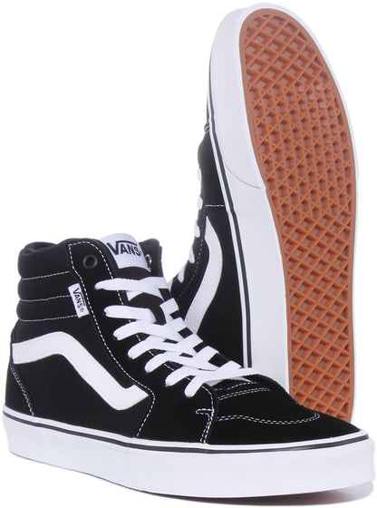 Vans Men's Filmore Hi Sneaker, (Suede/Canvas) Black/White, 11