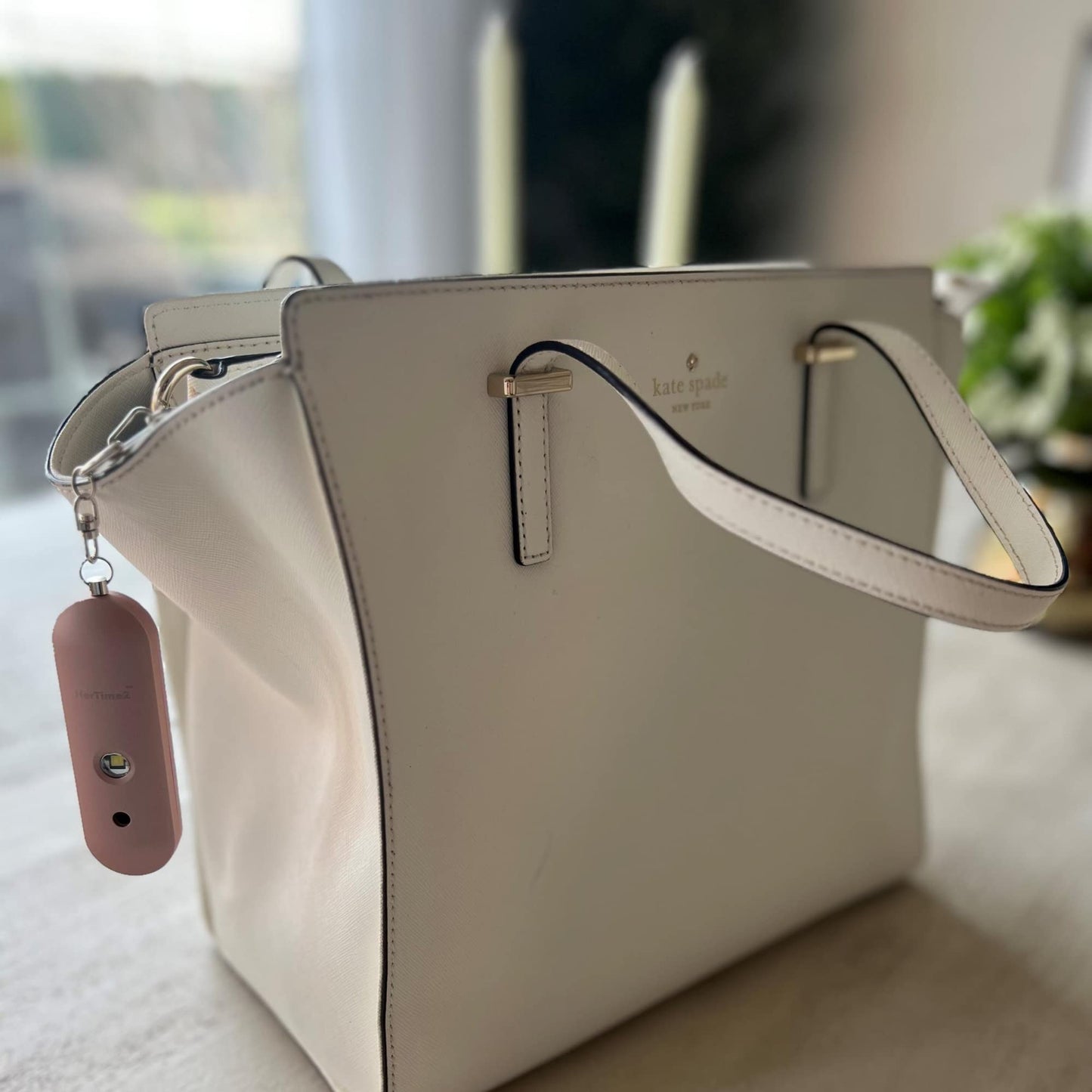 HerTime2 Personal Safety Alarm – Travel Safe Waterproof – Gift for Women College Girls – Self Defense Keychain – Extra Loud Siren – Strobe Light – Cute Key Chains Protection (Rose Gold)