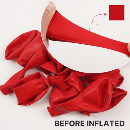 PartyWoo Red Balloons 140 pcs Different Sizes of 18 12 10 5 Inch Red Balloon Arch Kit Garland for Birthday Graduation Bachelorette Citizenship Anniversary Cherry Casino Theme Party Decorations Red-Y57