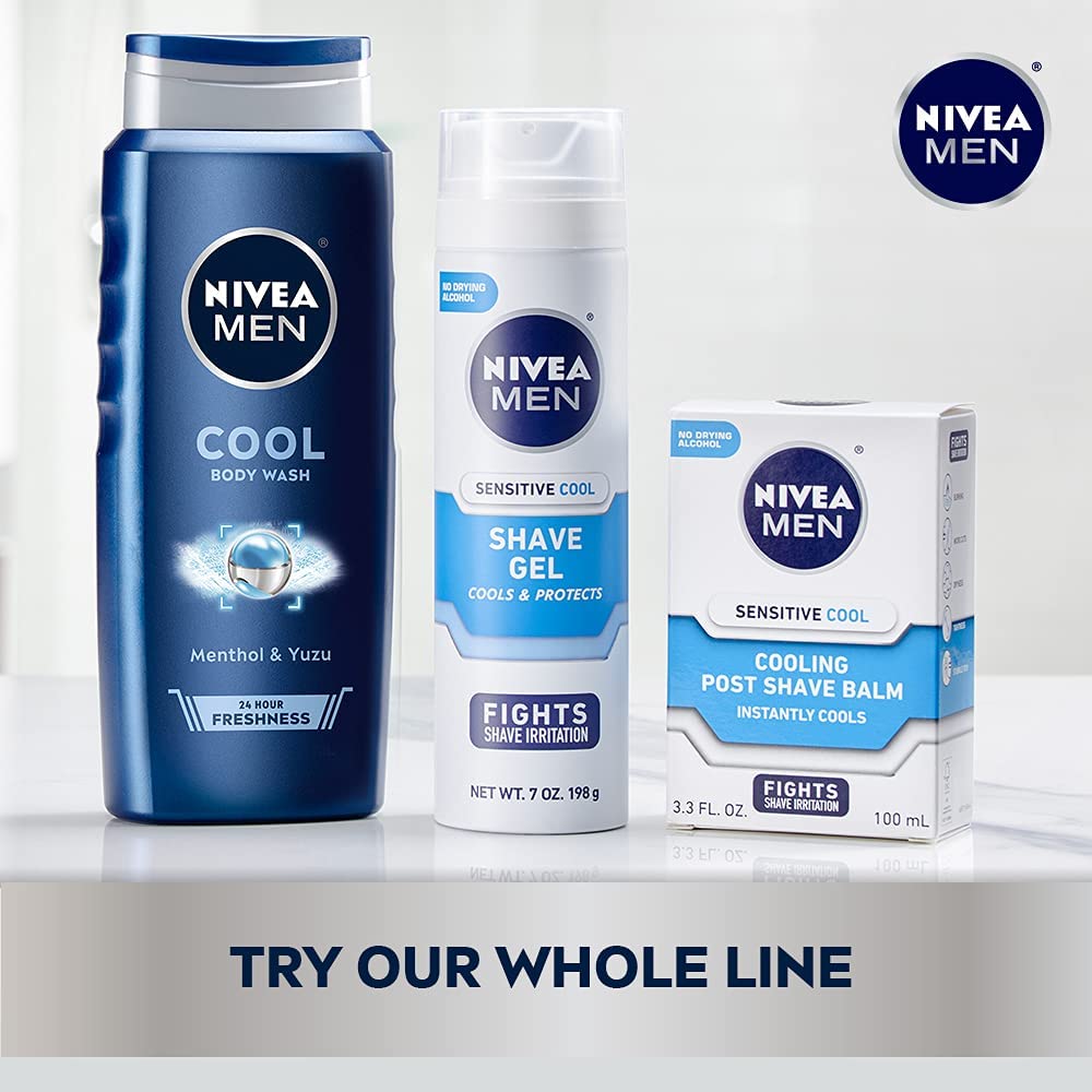 Nivea Men Cool Body Wash with Icy Menthol, Scented Body Wash for Men, 3 Pack of 16.9 Fl Oz Bottles