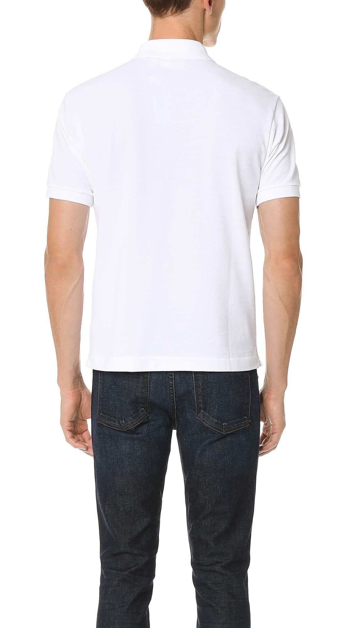 Lacoste Mens Short Sleeve Classic Chine L.12.12 Polo Shirt, White, Large