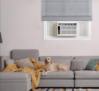 Whirlpool WHAW061CW 6,000 BTU Air Conditioner with Dehumidifier, 115V, Window AC 250 Sq. Ft, Living Room, Bedroom, or Kitchen, with Remote Control, Digital Display, and 24H-Timer, Bright White