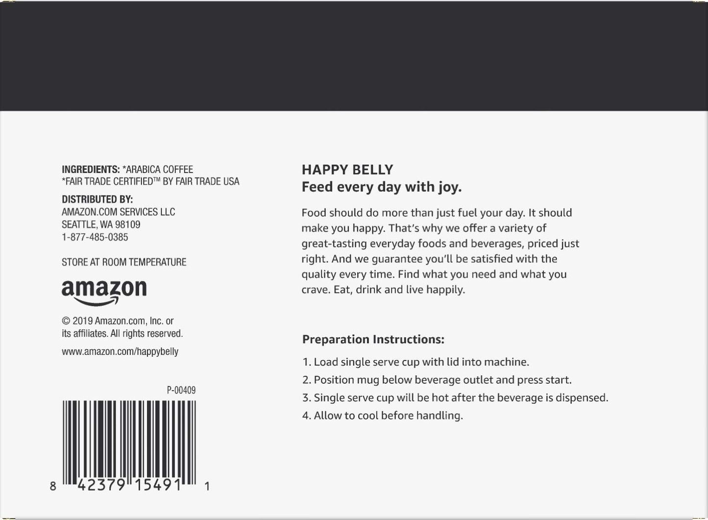 Amazon Brand - Happy Belly Medium Roast Coffee Pods, Colombian, Compatible with Keurig 2.0 K-Cup Brewers, 100 Count