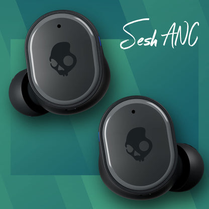 Skullcandy Sesh ANC In-Ear Noise cancelling Wireless Earbuds, 32 Hr Battery, Microphone, Works with iPhone Android and Bluetooth Devices - Black