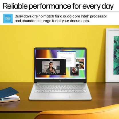 HP 14" Laptop for Student Business, with Office Lifetime License & Windows 11 Pro, Intel 4-Core N150, 16 GB RAM, 384 GB Storage(128GB UFS+256GB Micro SD), Ultra Light, Webcam, WiFi, HDMI, Green