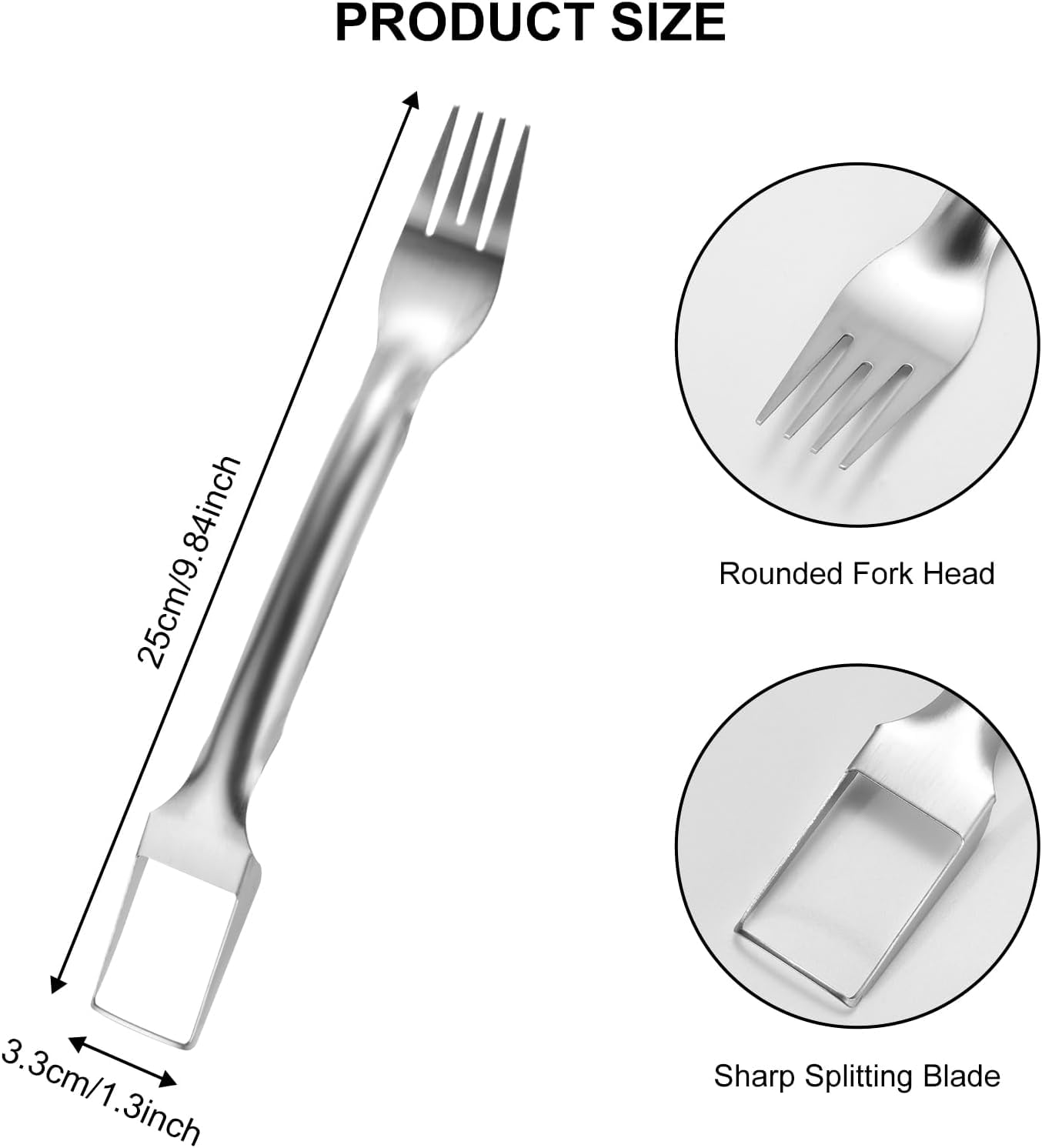 2Pcs Watermelon Fork Slicer Cutter, Stainless Steel 2-in-1 Watermelon Fork Slicer, Portable Tool for Home Party Camping Kitchen Gadget