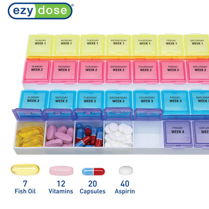 EZY DOSE Monthly Medtime (28-Day) Pill Planner │Monthly Pill Organizer