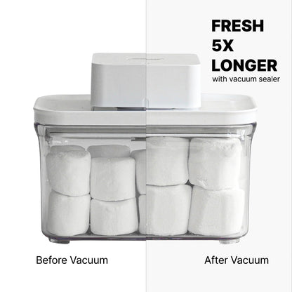 VAKUEN Premium Airtight Food Storage Containers Mega 8P/Set. Total 46.11cup, 7pcs Container and Vacuum Sealer. Smart One-Click Seal Lid, Patented Double Silicone Lining, 100% Leak Proof, BPA-FREE