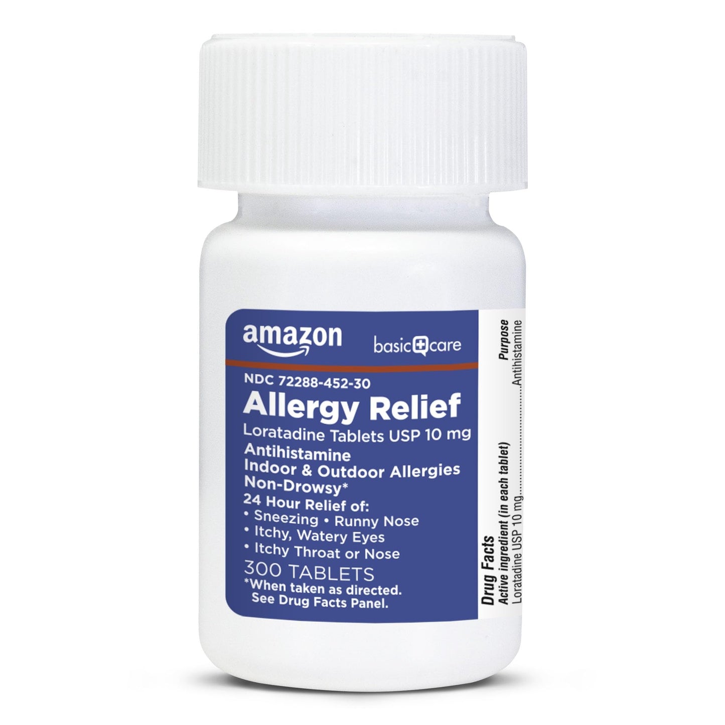 Amazon Basic Care Allergy Relief Loratadine Tablets 10 mg, 300 Count (Packaging may vary)