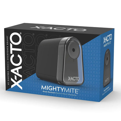 X-ACTO Pencil Sharpener, Mighty Mite Electric Pencil Sharpener, With Pencil Saver®, SafeStart® Motor, Black, 1 Count - Home, Office, School, Teacher Supplies