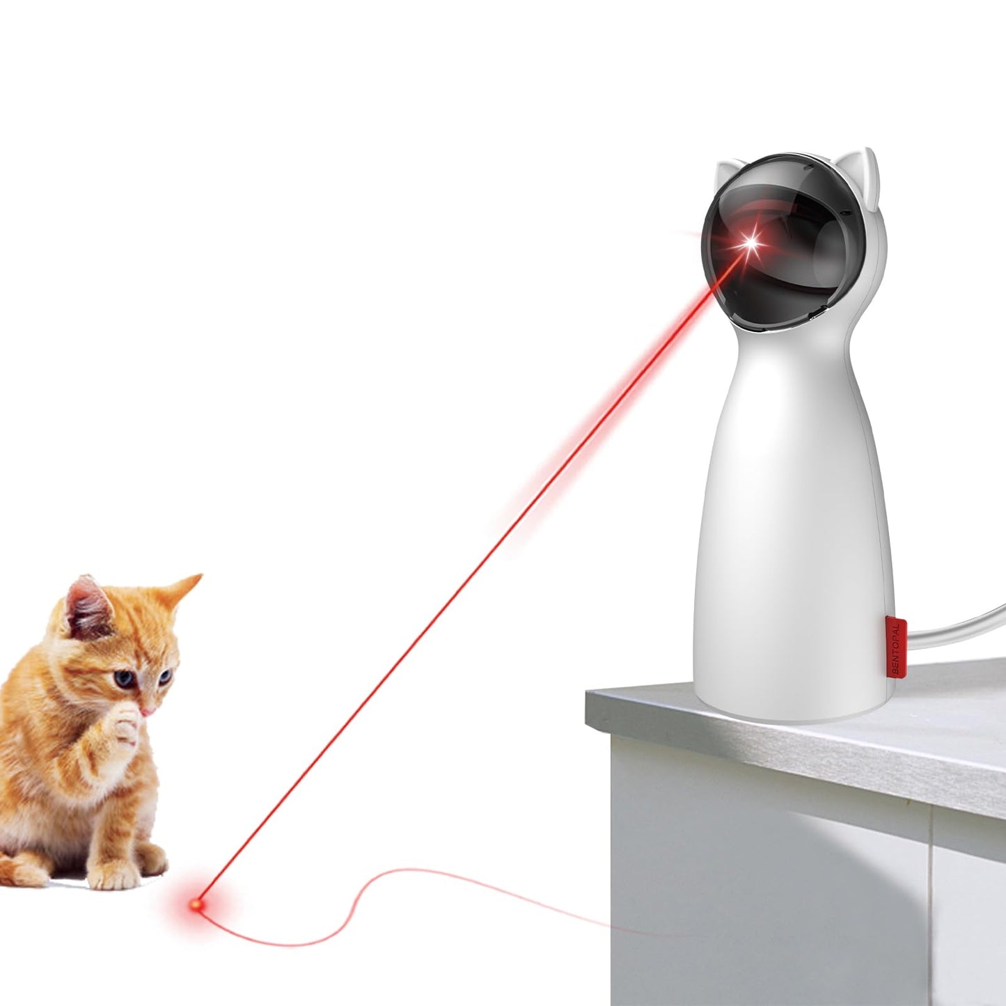 umosis Automatic Cat Laser Toy Interactive Cat Toys for Indoor Cats/Kitty/Dogs (White)