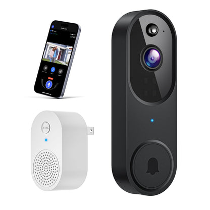 Wireless Wi-Fi Video Doorbell Camera with AI Motion Detection, 2 Way Audio, Night Vision, Cloud Storage, 2.4GHz Wi-Fi Only, Battery Powered