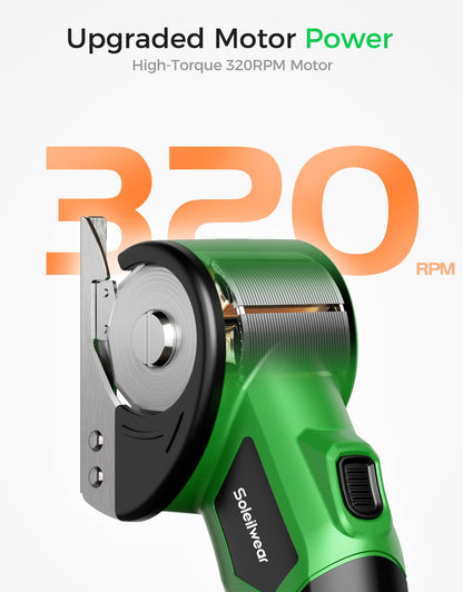 Cordless Electric Scissors, Rechargeable Cardboard Cutter, 4V Upgrade Motor Electric Box Cutter with 2 Blades, Safety Lock & LED Light, Powerful Cutting for Cardboard Box, Plastic, Leather