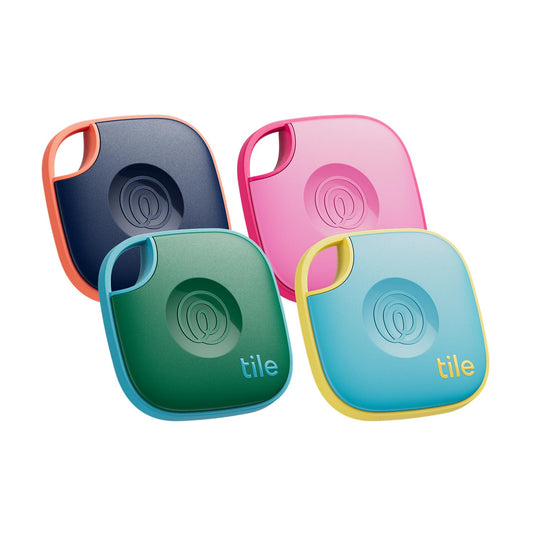 Tile by Life360 Mate Bluetooth Tracker, Keys Finder and Item Locator for Keys, Bags and More. Phone Finder. Both iOS and Android Compatible. 4-Pack (Colors)