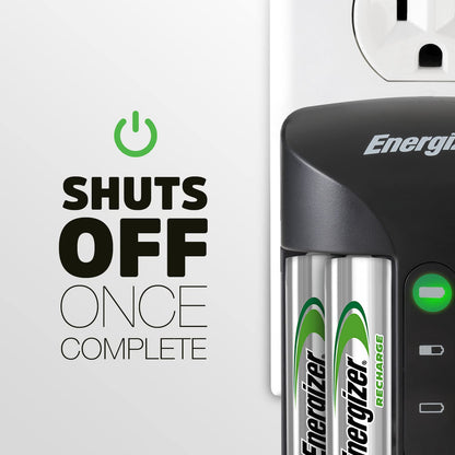 Energizer Recharge Pro Rechargeable AAA and AA Battery Charger With 4 NiMh Rechargeable AA Batteries, Provides a Full Charge in 3 Hours