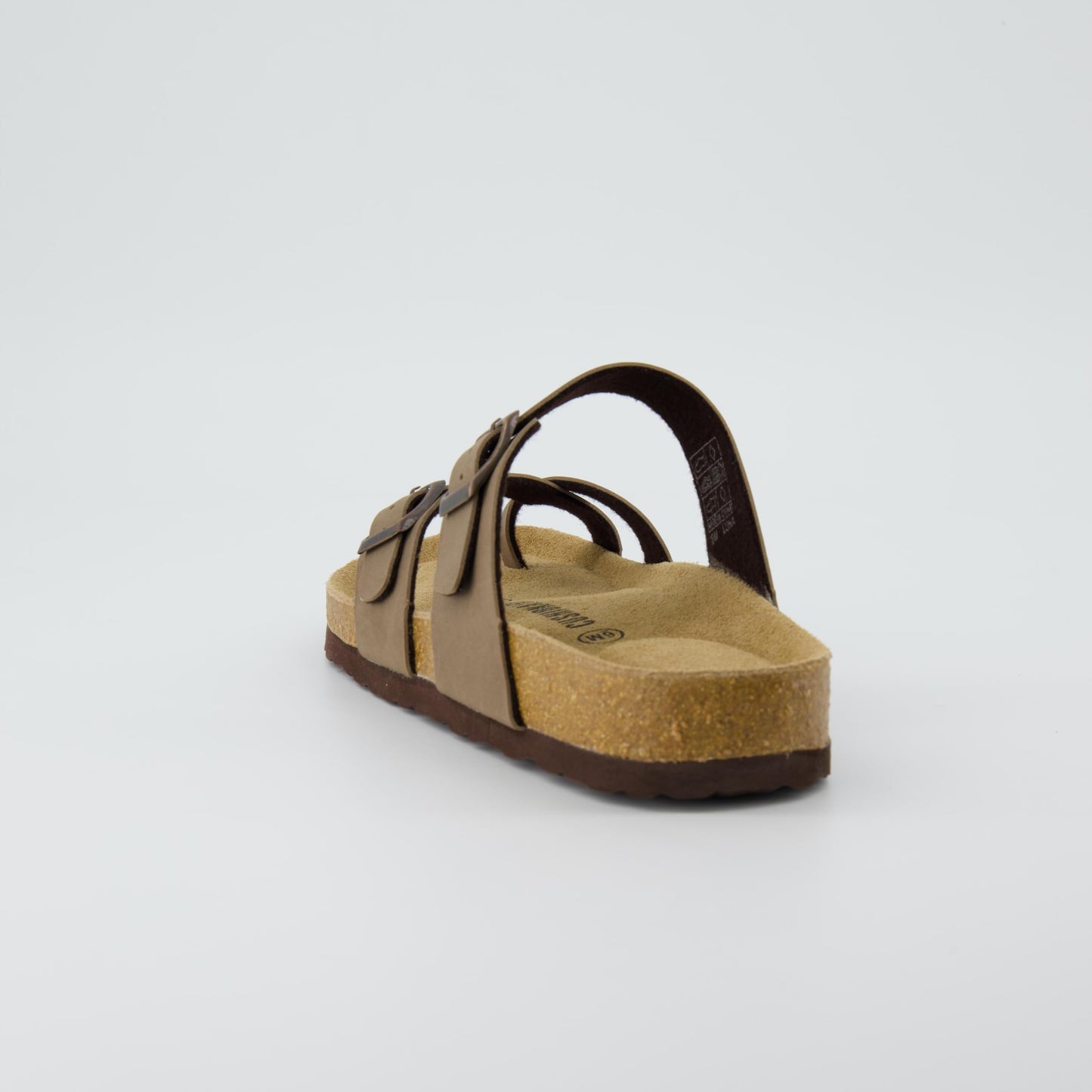 CUSHIONAIRE Luna Cork Footbed Women's Sandals - Comfortable Slip-On Slides with Adjustable Straps & Memory Foam for All-Day Wear | Beach Essential Summer Sandals for Women 2025, BROWN 7.5