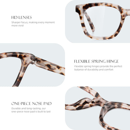 AIMISUV Reading Glasses for Women Men - Blue Light Blocking Magnifying Readers,Oprah Square Anti-Glare Computer Eyeglasses(3Pack,2.25X)