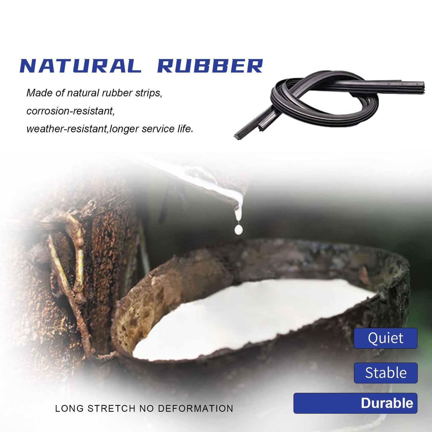 EMITHSUN OEM QUALITY 26" + 17" Premium All-Seasons Durable Stable And Quiet White Windshield Wiper Blades (Set of 2)