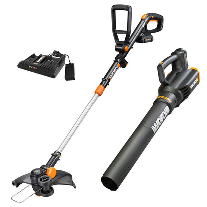 WORX 20V GT Revolution 12" Cordless String Trimmer & Turbine Leaf Blower Power Share Combo Kit - WG930.2 (Batteries & Charger Included)